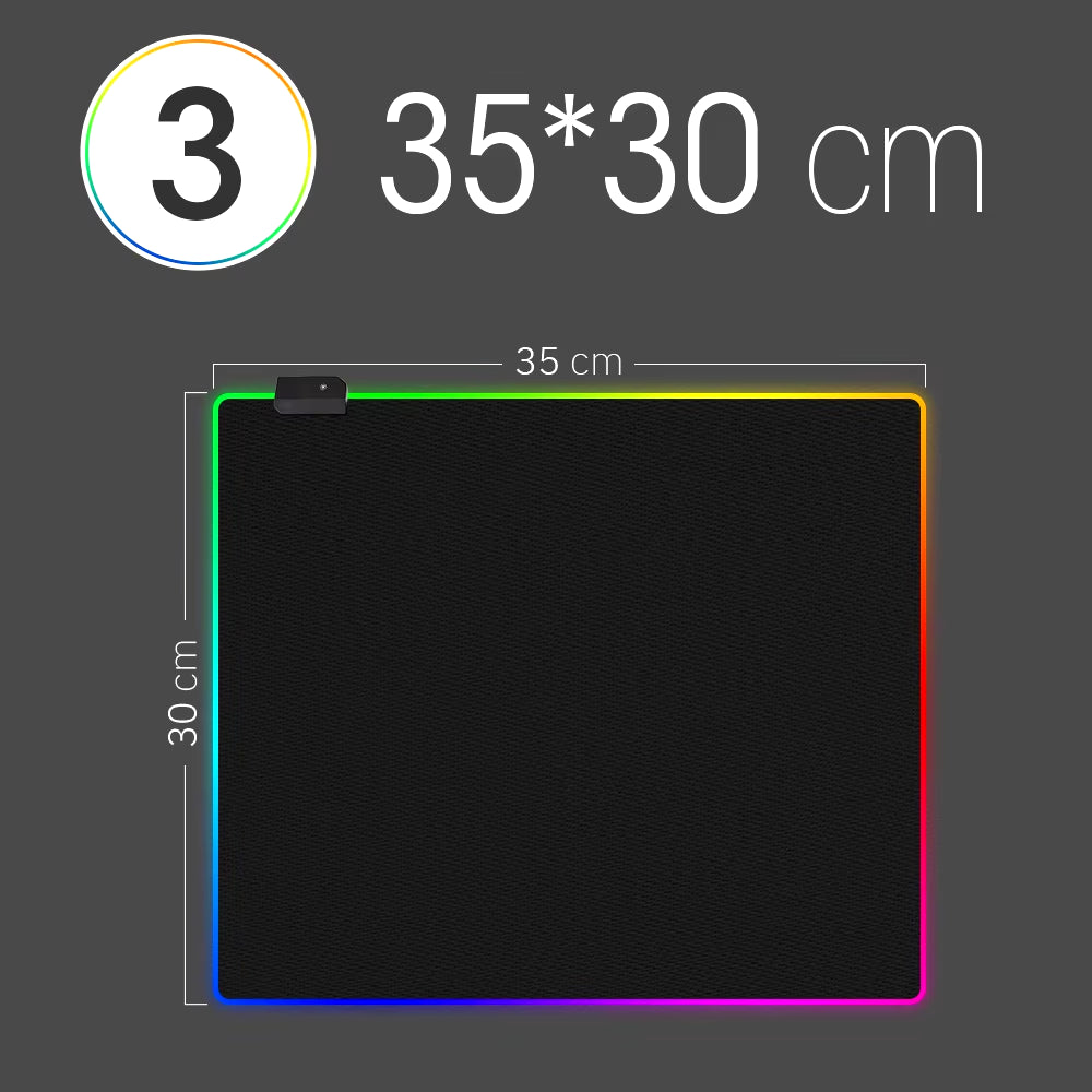 LED Light Mousepad RGB Keyboard Cover Desk-Mat Colorful Surface Mouse Pad Waterproof Multi-Size World Computer Gamer CS Dota